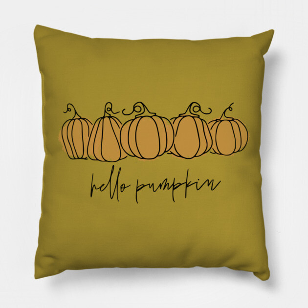 Hello Pumpkin Pillow by casualteesinc