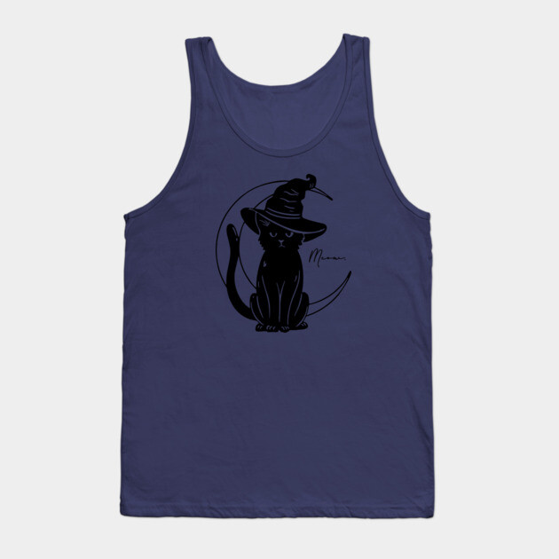 Meow on the Moon Tank Top by casualteesinc