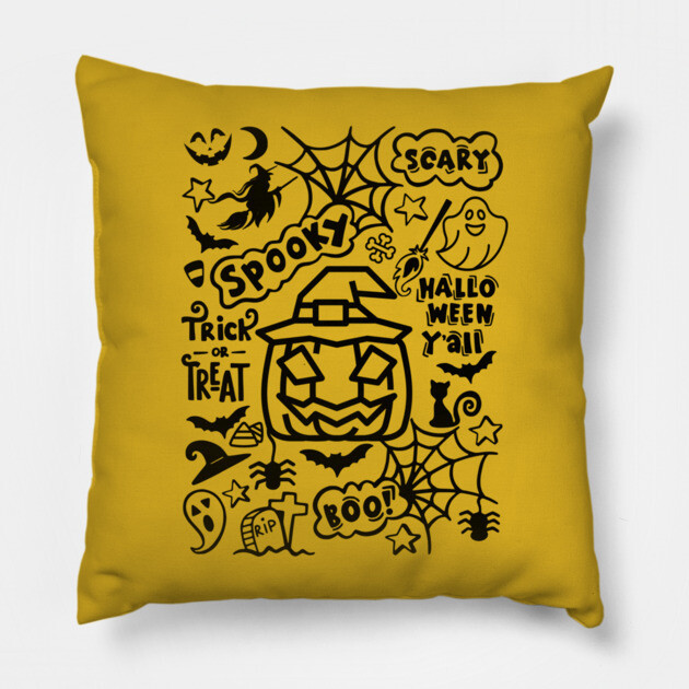 Spooky Halloween Y'all Pillow by casualteesinc