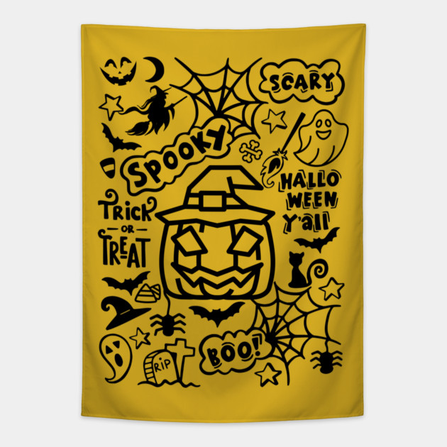 Spooky Halloween Y'all Tapestry by casualteesinc