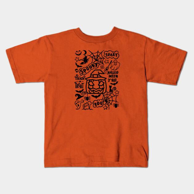 Spooky Halloween Y'all Kids T-Shirt by casualteesinc