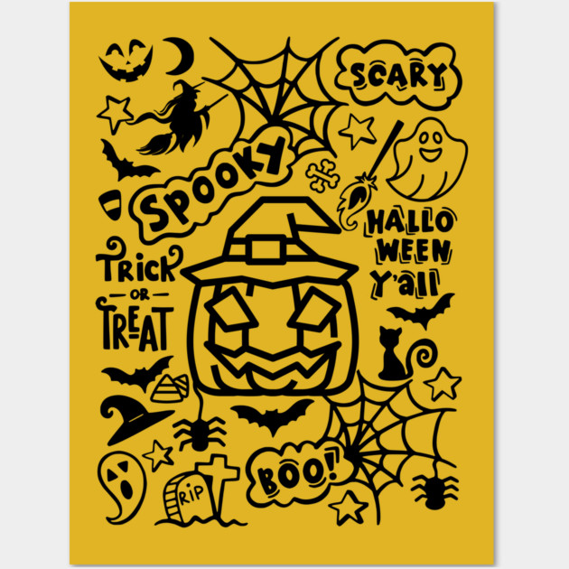 Spooky Halloween Y'all Wall Art by casualteesinc
