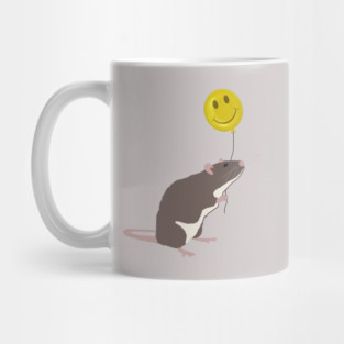 Rat with a Happy Face Balloon Mug