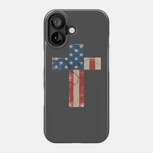 Patriotic 4th Of July American Flag Cross Christian Faith Women Kids Men Phone Case