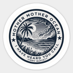 Vintage Mother Ocean Jimmy Buffett Lyrics Magnet