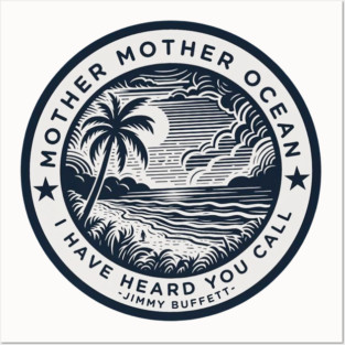 Vintage Mother Ocean Jimmy Buffett Lyrics Posters and Art