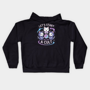 Occult Cats Summon Let_s Start A Cult Kids Hoodie