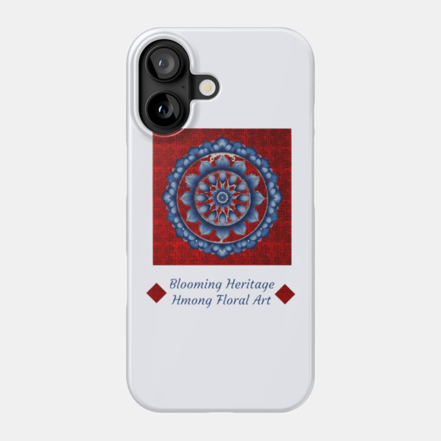 Blooming Heritage: Hmong Floral Art Phone Case by Pimcolle