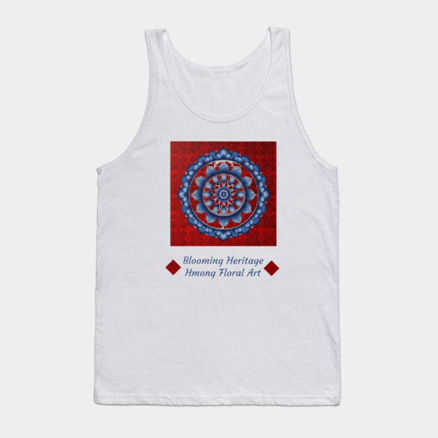 Blooming Heritage: Hmong Floral Art Tank Top by Pimcolle