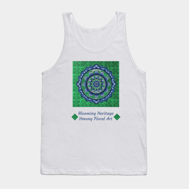 Peaks of the Hmong Spirit – Blooming Heritage Tank Top by Pimcolle