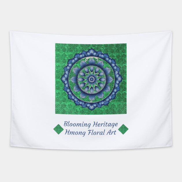 Peaks of the Hmong Spirit – Blooming Heritage Tapestry by Pimcolle