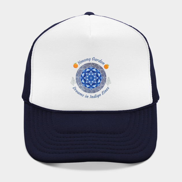 Hmong Garden Dreams in Indigo Lines by Pimcolle