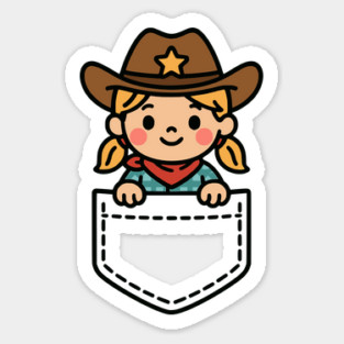 Funny Cowgirl Pocket Pal Cute Cowgirl Western Rodeo Sticker