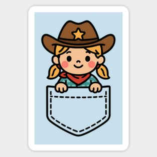Funny Cowgirl Pocket Pal Cute Cowgirl Western Rodeo Magnet