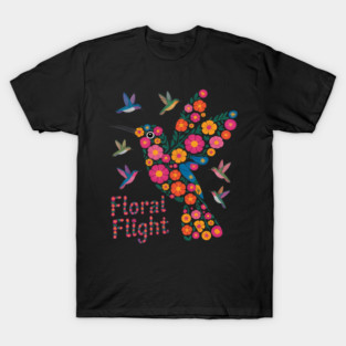 Subtle Anti Trump Floral Hummingbird Hidden Message T-Shirt