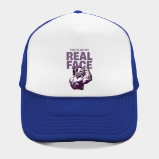THIS IS NOT MY REAL FACE – Sarcastic Muscle Anatomical Mask Off Design | Dark Humor Hat
