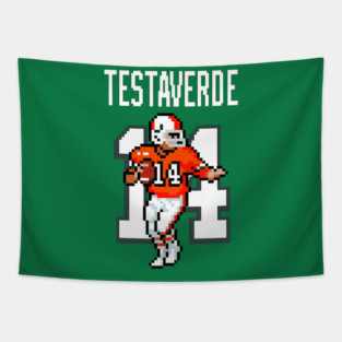 Vinny Testaverde Miami Hurricanes Pixel Quarterback Throwback Tapestry