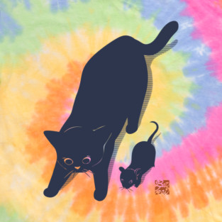 Standing Black Cat And Mouse T-Shirt