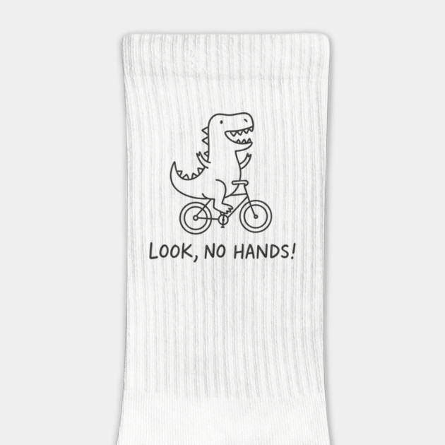 Funny T-Rex on Bicycle Look No Hands Cycling Humor by Anticorporati