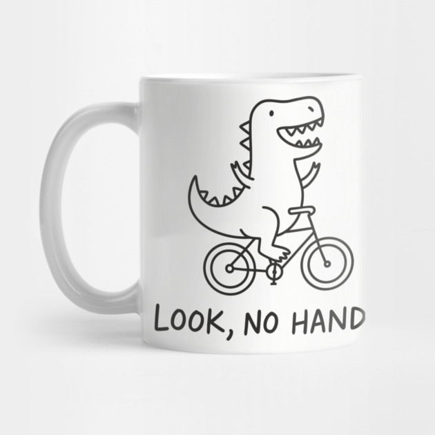 Funny T-Rex on Bicycle Look No Hands Cycling Humor by Anticorporati