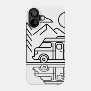 Camp Rv Line Art Vintage Phone Case