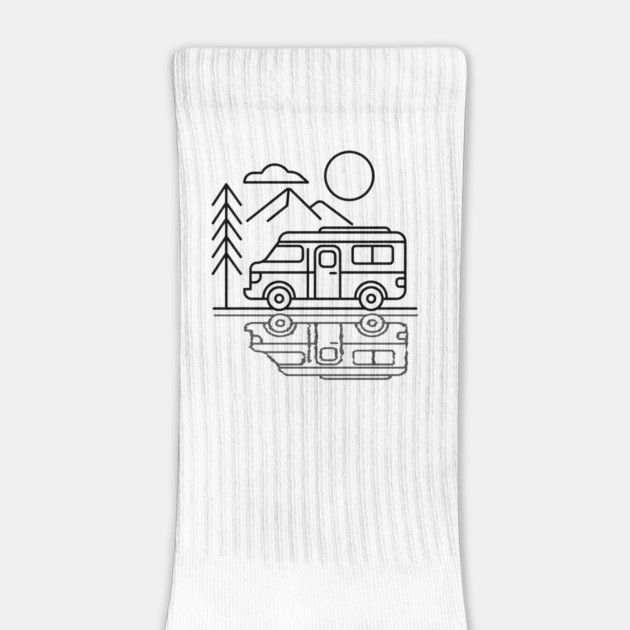 Camp Rv Line Art Vintage by daily vintage