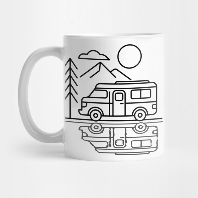 Camp Rv Line Art Vintage by daily vintage