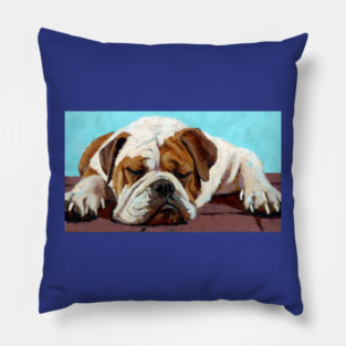 Sleeping Bulldog – Cozy Dog Art Pillow