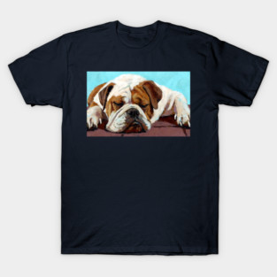 Sleeping Bulldog – Cozy Dog Art T-Shirt