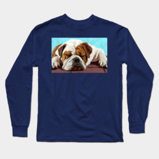 Sleeping Bulldog – Cozy Dog Art Long Sleeve T-Shirt