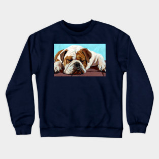Sleeping Bulldog – Cozy Dog Art Crewneck Sweatshirt
