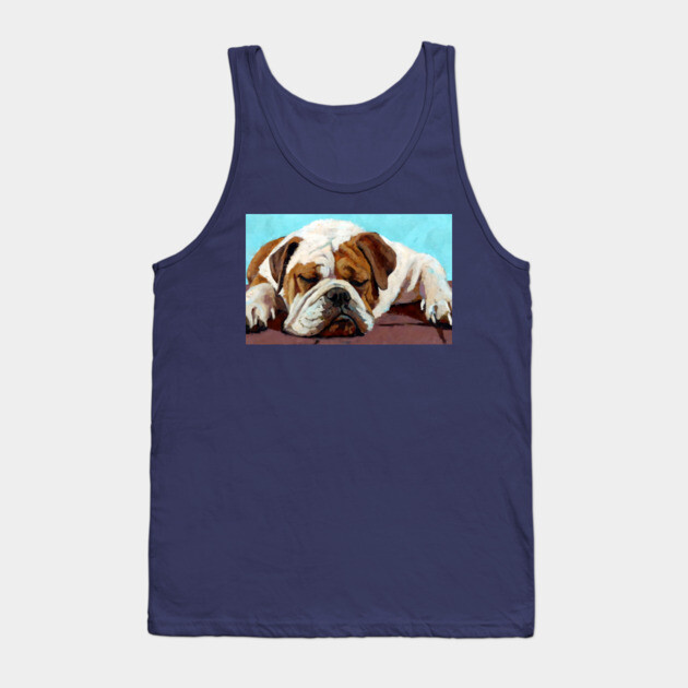 Sleeping Bulldog – Cozy Dog Art Tank Top by DonWillisJrArt