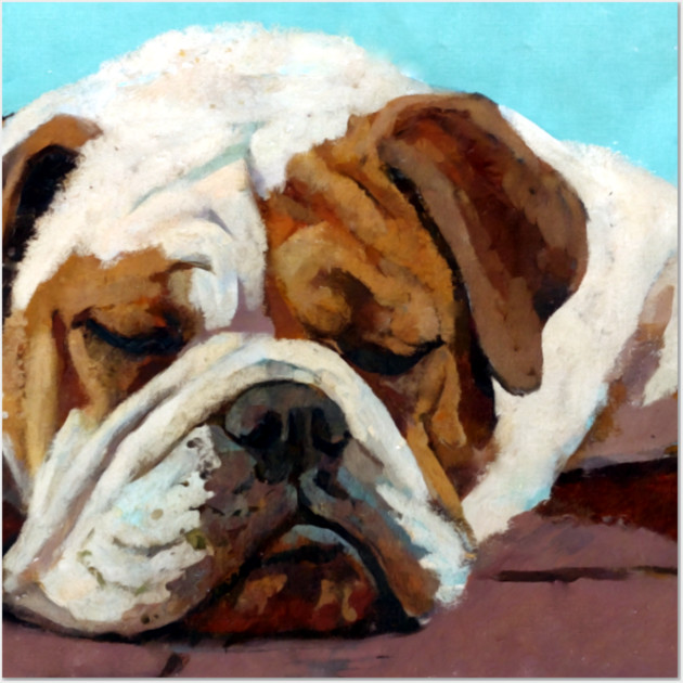 Sleeping Bulldog – Cozy Dog Art Wall Art by DonWillisJrArt