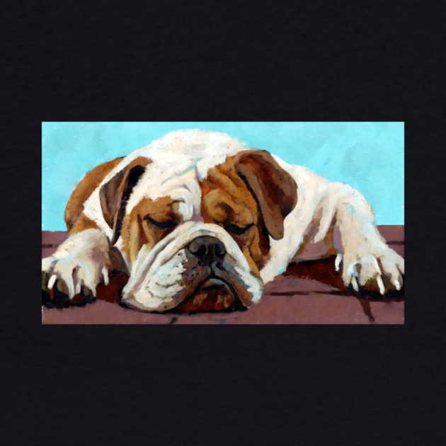 Sleeping Bulldog – Cozy Dog Art by DonWillisJrArt