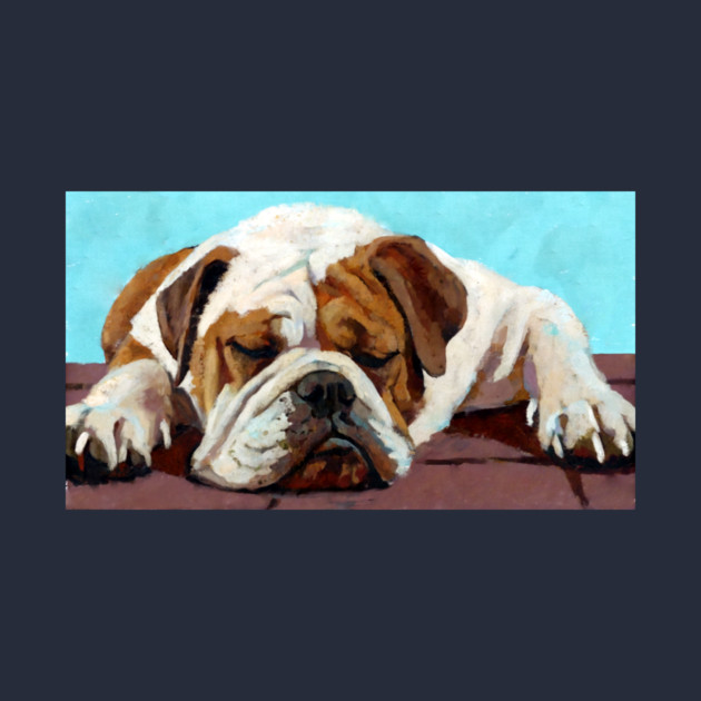 Sleeping Bulldog – Cozy Dog Art by DonWillisJrArt