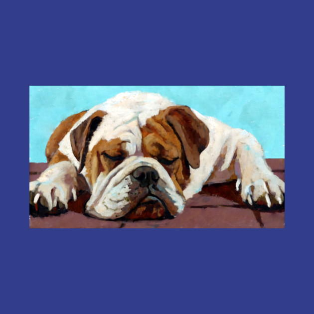 Sleeping Bulldog – Cozy Dog Art by DonWillisJrArt