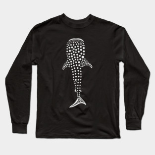 Whale Shark Dot Art – Minimalist Ocean Design Long Sleeve T-Shirt