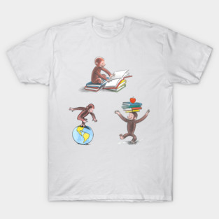 Cute Curious George Children’s Book Illustrations T-Shirt