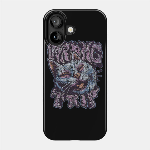 Trippy Cat Psychedelic Phone Case by Wrongteeshirt
