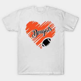 Bengals Bengals Football Heart T-Shirt