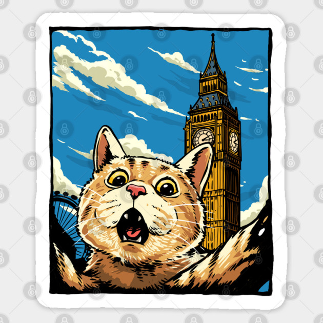 Cat Selfie Big Ben Sticker by GoshWow®