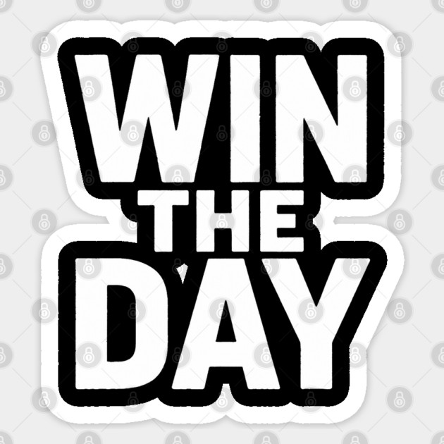 Win The Day Motivational Gift Sticker by Harriet's Store