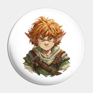 Brave DnD Halfling Art Pin