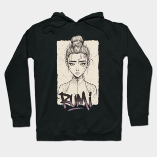 Rumi Sketch-Grayscale Tee – K-Pop Demon Hunters Pencil Fan Art Hoodie