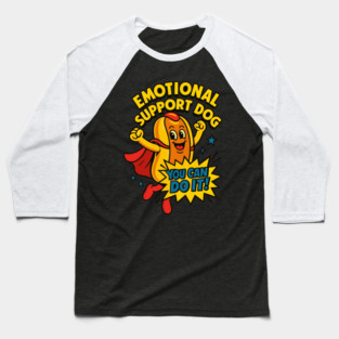 Emotional Support Hot Dog (Superhero) Baseball T-Shirt