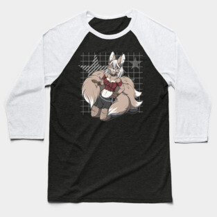 Punk Rock Kitsune Fox Girl Baseball T-Shirt