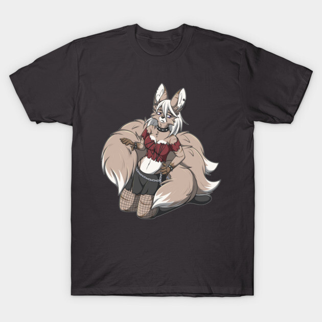 Punk Rock Kitsune Fox Girl T-Shirt T-Shirt by Fennek