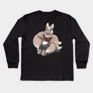 Punk Rock Kitsune Fox Girl T-Shirt Kids Long Sleeve T-Shirt