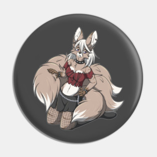 Punk Rock Kitsune Fox Girl T-Shirt Pin