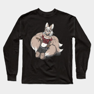 Punk Rock Kitsune Fox Girl T-Shirt Long Sleeve T-Shirt
